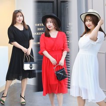 [국내당일발송]지패션 살랑살랑 주름소매 빅사이즈 원피스 XL 2XL 3XL 4XL 까지