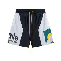 rhude 여름 남성 반바지 스트리트 트렌드 레저 트레이닝 운동 스포츠 조깅 러닝 레터 인쇄