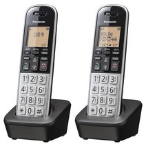 Panasonic DECT 6.0 1.6인치 앰버 LCD 및 조명 HS 키패드 통화 블록 발신자 ID 다중 디스플레이 언어가 있는 컴팩트 무선 전화기 핸드셋 2개 KX-, 2 Handsets