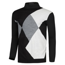 남성 국산 골프웨어 니트 기모 반폴라 스판 티셔츠 SH-TSAG-FW042-검정