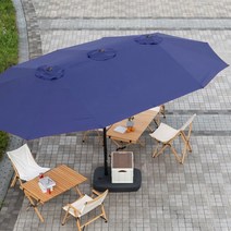 전원주택파라솔 폴딩파라솔 정원용 업소용 캠핑용 카페용 옥상 테라스 빌라 비치 중앙 기둥, 사암 기반의 파란색