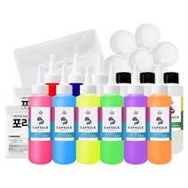 (사은품증정) 팡팡캡슐만들기 KIT 풀세트 140ml 9색 스노우키즈 아기물감 놀이 어린이 형광, 캡슐세트140(9색)+사은:포리멀티(랜덤)