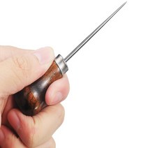 가성비 공예 미싱 나무 가는 펀칭 송곳 손 봉제 펠트 DIY 얇은 펀치 공구 티단추 마크라메 퀼팅 편안한 원목 손잡이 바느질 가죽 수선 송곳 공방 스티치 양모 구멍 뚫기, B_둥근송곳()