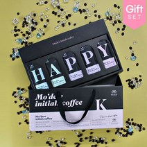 모듀 이니셜 더치 커피 35팩 커스텀 선물세트 라떼 아포가토, NO3) 하트HBD하트 해피벌스데이 선물세트