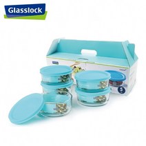 글라스락 (일반유리) 원터치 원형 5조세트 (430ml) x5