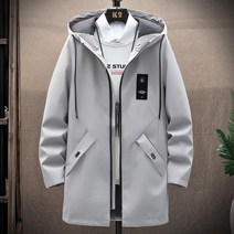 바람막이 재킷 남자자켓 골프웨어 남성 캐주얼 롱 재킷 및 코트 2022 후드 스트리트웨어 힙합 윈드 브레이커 아웃웨어