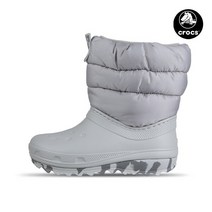 크록스 키즈 클래식 네오 퍼프 아동 주니어 겨울 방한 부츠 그레이 207684-007