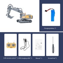 미니굴삭기 소형 포크레인 굴착기 1:20 RC 굴삭기 2.4G 원격 제어 엔지니어링 차량 크롤러 트럭 불도저 소, 01 excavator