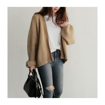 여성 가 디건 3컬러 1P 오버핏 여자 롤업 도톰 카 7ys 봄 얇은 티건 니트 기본 겨울 스웨터
