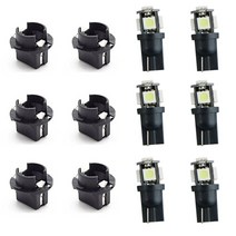 T10 트위스트 잠금 플러그 앤 플레이 전구 홀더 소켓 계기판 조명에 적합 BMW 3 시리즈 E36 E46 W5W 168 192 194, [05] 6 blue LED lamp