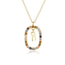 ANDYWEN 925 스털링 실버 골드 문자 A-Z 이니셜 M S C K 알파벳 Pendente 롱 체인 목걸이 Say My Name Fine Jewelry