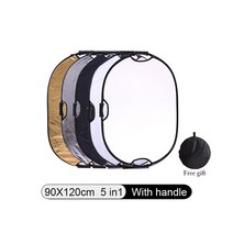사진. 반사판 5 in 1 Collapsible Light Diffuser 라운드 디스크 스포트라이트 액세서리, O Handle 90x120cm, 10 O Handle 90x120cm