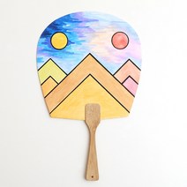 민화샵 부채만들기 종이부채 만들기 재료 전통공예, 01_평부채 만들기 입문형 (해달산)