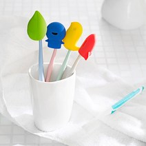 휴대용 실리콘 칫솔 케이스 여행용캡 개업치과병원 답례품, 블루, 1개