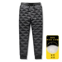 STREET GRAFFITI 남성 겨울 밴딩 오리털바지 덕다운 방수 보온 패딩바지 방한 트레이닝 조거팬츠 깔깔이