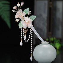 비녀 슈퍼 페어리 헤어 스틱 포크 꽃 펜던트 진주 여자 스타일링 주얼리 레트로 한국 액세서리