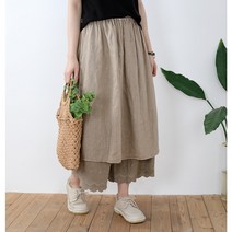 린넨 시원한 치마바지 개량 생활한복바지 랩팬츠 레이스 러플 롱치마