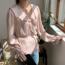 [바보사랑] 겟잇미 슬주 스트랩 허리라인조절 슬림 블라우스 [겟잇미]