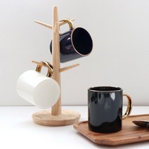 골드링 고급 손잡이 머그컵 350ml, 코발트블루