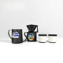 캠핑핸드드립세트 휴대용 드리퍼 세트 가방 컵 포함, 블랙세트