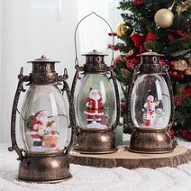 크리스마스 선물 소품 앤틱 타원 랜턴 워터볼 오르골, 선택_굴뚝산타