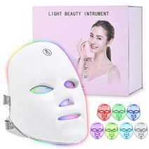 무선 led 페이스 마스크 라이트 테라피 광자 usb 충전 7 색 페이셜 마스크 안티 에이징 피부 회춘 스킨 케어 장치, 소매 상자