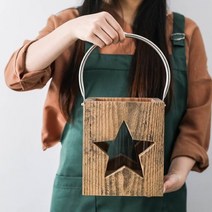 우드 양초랜턴 하트 별 캔들워머