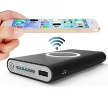 Qi 유무선 충전 보조배터리 파워뱅크 아이폰 갤럭시, 블랙(Black)