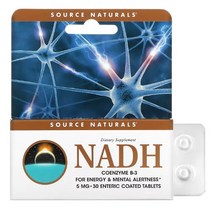 소스 내추럴스 Source Naturals NADH 코엔자임 B-3 5 mg 30 타블렛, One Color, One Size