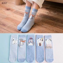 미들 하프 삭스 여성 큐트 입체 애니메이션 개성 토토로 귀 학원 무드 장양말 3612319603, 신 블루 흑백 개 프리