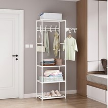 간편조립식멀티행거 스탠드 파이프옷걸이 정리 수납, 블랙