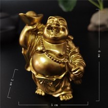 부처상 불상 불교용품 미니 불교굿즈 금색 웃고 있는 중국 풍수 행운의 돈 Maitreya 가정 정원 장식 동상, 12.Gold12