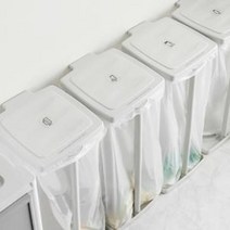 가정용분리수거함 재활용분리수거함 다이소 재활용 쓰레기 분리수거대 종량제 비닐 봉투걸이, 1P 블랙(4단)