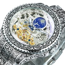 forsining automatic tourbillon watch for men 기계식 스켈레톤 남성용 시계 탑 브랜드 럭셔리 새겨진 빈티지 문 페이즈 스틸