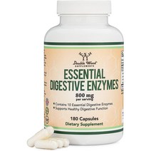 [미국직구] 더블 우드 서플먼트 Digestive 리파아제 Enzymes - 800mg High Grade 락타아제 180Cap 1팩, 수량, 상세참조