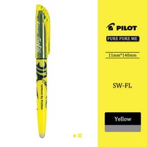 일본 파일럿 FRIXION 지울 수있는 펜 컬러 형광펜 마커 라이트 그리기 키 메모 손 계정 SW-FL 편지지, 12 Yellow