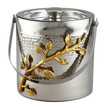 Elegance 70027 Golden Vine Ice Bucket 6.25” Silver/Gold, 1