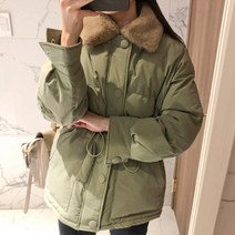 아이엠몽 여성 허리라인 숏 패딩 아우터 패인리