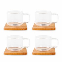 사마글라스 SAMAGLAS 내열유리 찻잔4P+받침4개 WT-002 100ml, 1set