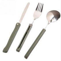가족 커플 휴가 철 피크닉 세트 휴대용 미니 식기 세트 야외 도구 접이식 칼 스푼 포크 나이프 캠핑 피, 한개옵션0