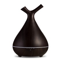 PYHO LED 가습기 초음파 가습기 아로마 저소음 터치형가습기 400ml, 짙은 나뭇결