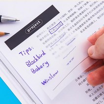 반투명 메모지 투명 포스트잇 교과서 필기 낙서 공부 다이어리 수첩 단어장 영단어장 책, 반투명메모지, 모눈