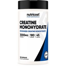 뉴트리코스트 크레아틴 모노 하이드레이트 3000mg 180 캡슐 45일분, 3000mg x 180정, 1개