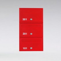 [원진엘앤비] 3단1열 (S타입) 레드 연결형 다세대우편함 빌라우체통