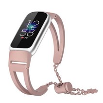 금속 스마트 워치 스트랩 합금 팔찌 시계 교체 용 Fit-bit luxe luxury wristband, 01 Rose Pink
