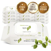편백나무 피톤치드 수 72매입 캡형 물티슈, 3팩