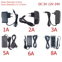 다운트랜스 변압기 전원 어댑터 공급 장치 2.1 ~ 2.5mm * LED 조명 변환 AC110V/220V To DC 5V 12V 24V 충, 01 EU Plug_07 8A_03 24V