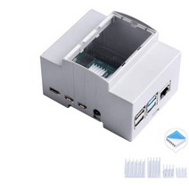 라즈베리파이 아두이노키트 라즈베리파이4 냉각 팬이 있는 4b abs 케이스 din 레일의 알루미늄 방열판-pi 4 모델 b용 전기 패널용 모듈식 상자, 팬 없이