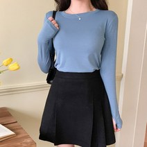 테크노 우투릿 기모 컬러 라운드 워머 티셔츠