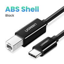 Ugreen USB C to 타입 B 20 케이블 신제품 맥북 프로 HP Canon Brother Epson Dell 삼성 프린터 c형 스캐너 코드, 03 ABS Black_02 2m